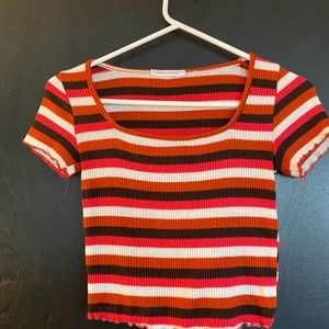 Cropped Square Neck T Shirt